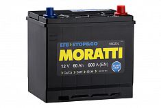 Автомобильный аккумулятор Moratti EFB  60 а/ч (0) (JIS) D23 (арт. 560312031 )
